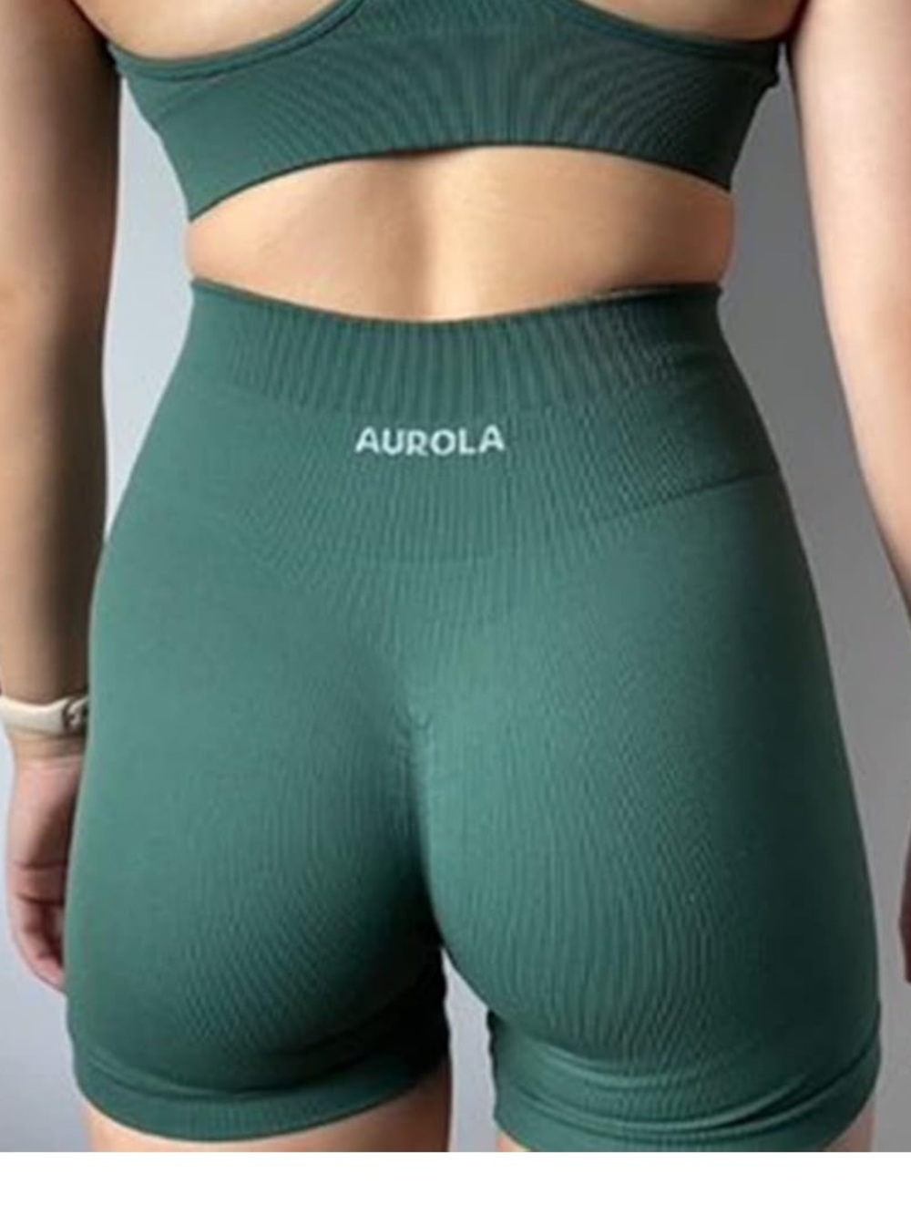 Aurola High-Waist Green Bike Shorts
